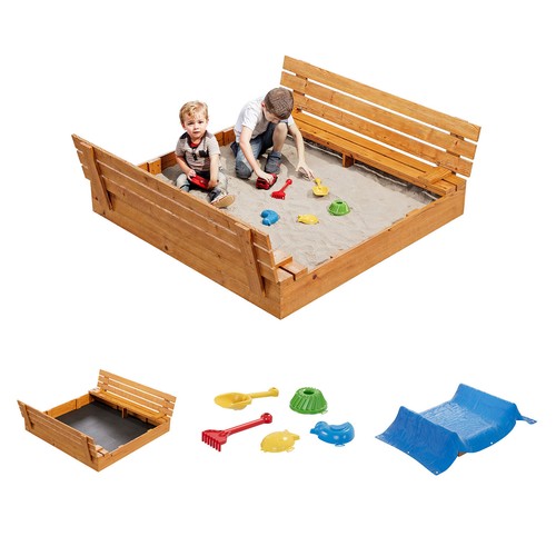 Sandkasten aus holz mit - sandkasten,